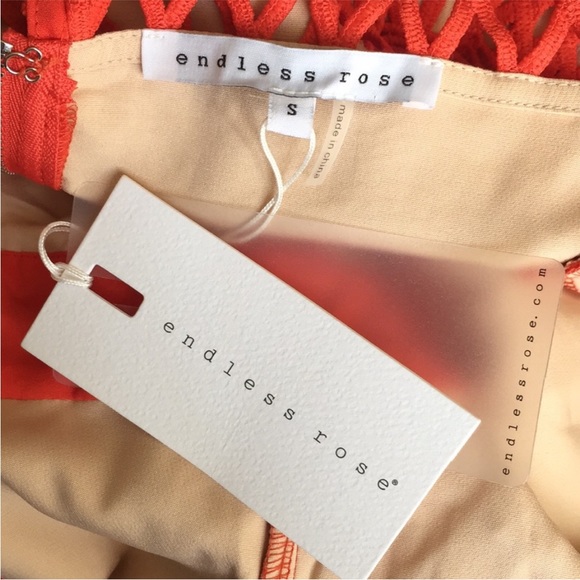 Endless Rose Guipure Lace Dress Chili NWT - Picture 5 of 12